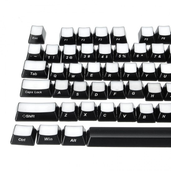 104 Key OEM Profile Side Printed Translucent Blank Top All Light-transmitting ABS Keycaps