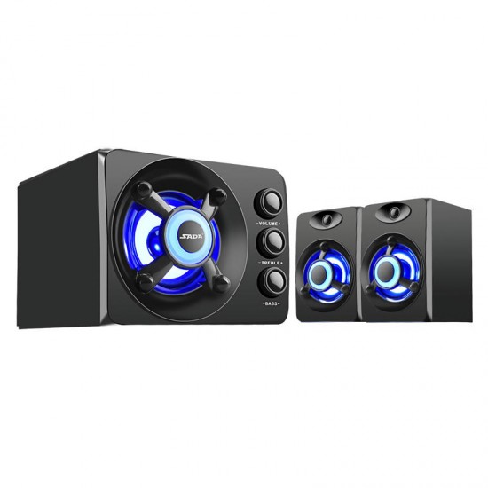 SADA D-208 3.5mm Audio bluetooth 2.1 Channel Bass LED Light Computer Speaker Support TF U-Disk