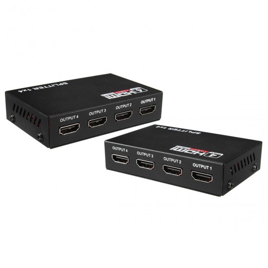 1X4 4 Port V1.4 3D 1080P Full HD HDMI Splitter Hub EU Plug US plug