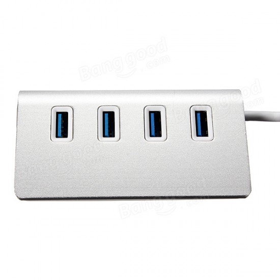 5Gbps Hi-Speed Aluminum USB 3.0 4-Port Splitter Hub Adapter with Cable