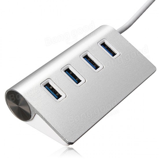 5Gbps Hi-Speed Aluminum USB 3.0 4-Port Splitter Hub Adapter with Cable