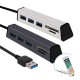 Aluminum Alloy USB 3.0 to 3-Port USB 3.0 Hub TF SD Card Reader with Hidden Phone Support