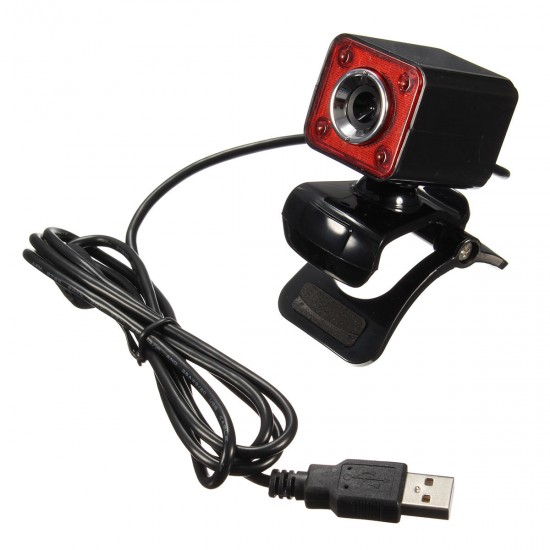 A862 360º Rotating HD 12.0M Pixels 4 LED lights Webcams for Laptop PC