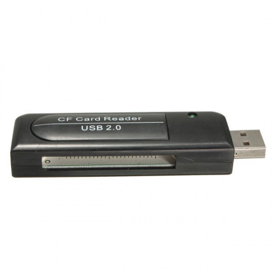 Black USB2.0 Single Slot Compact Flash CF I II MD Memory Card Reader Adapter