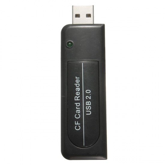 Black USB2.0 Single Slot Compact Flash CF I II MD Memory Card Reader Adapter