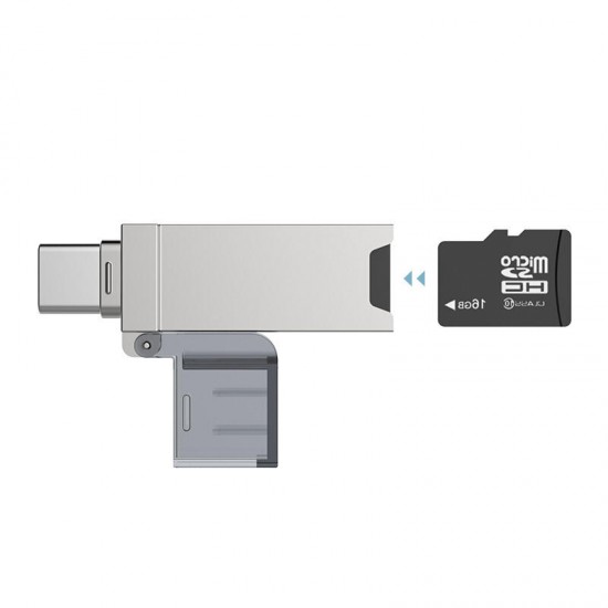 DM CR006 2-in-1 Type-C USB TF Card Reader for Phones Tablets Laptops