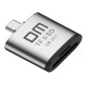 DM CR011 Zinc Alloy Type-C SD TF Card Reader for Laptops Tablets Phones