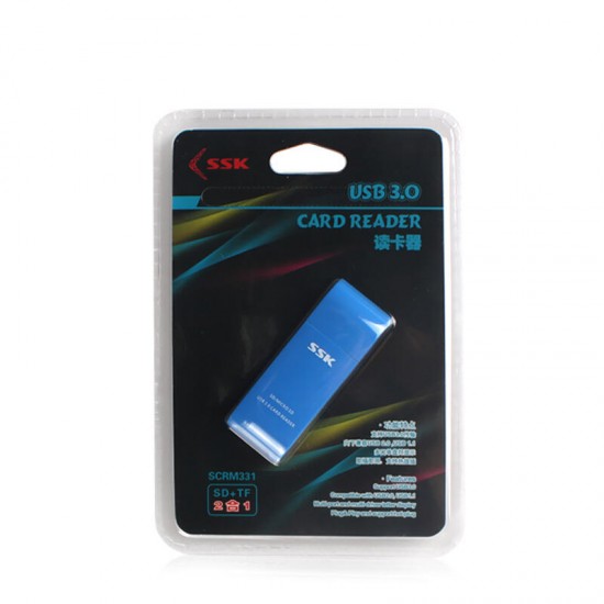 SSK SCRM331 2-in-1 USB 3.0 to Micro SD / TF / SD Card Reader