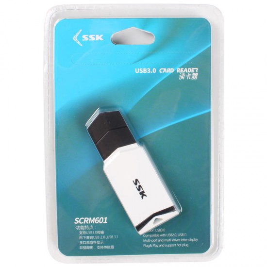 SSK SCRM601 2-In-1 High Speed USB 3.0 SD / TF Card Reader