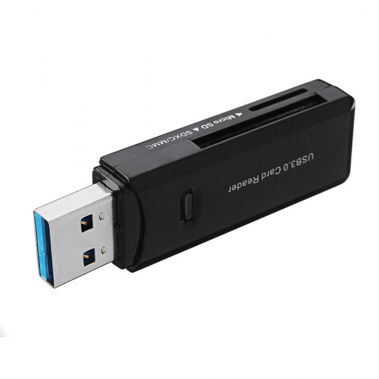 USB 3.0 High Speed Multifunctional TF SD Card Reader Black White