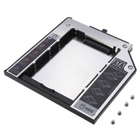 2.5 Inch SATA 2nd HDD 9.5mm Hard Drive Caddy For Thinkpad T400 W500