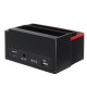 2.5/3.5" SATA IDE HDD Docking Station Clone Backup Hard Drive Enclosure USB2.0 HUB Card Reader EU