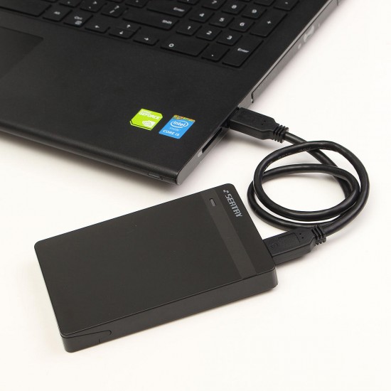 2.5" USB 3.0 SATA Ultrathin Light Portable External Hard Drive Enclosure With USB A to B Data Cable