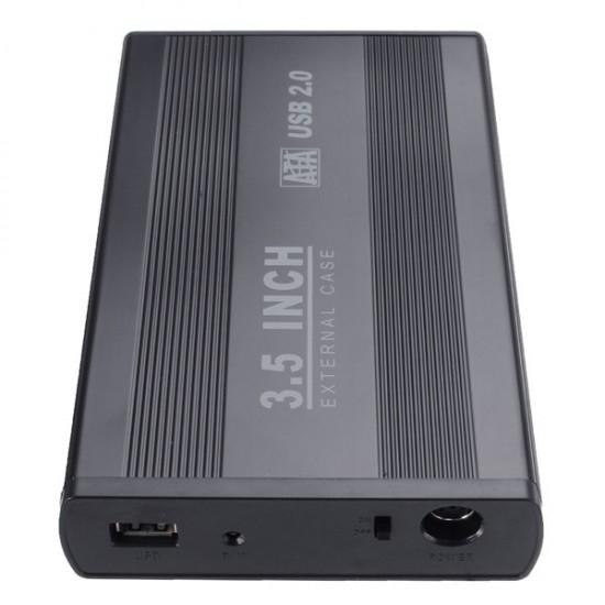 3.5inch External USB2.0 SATA Hard Disk Drive HDD Enclosure Caddy Case for PC