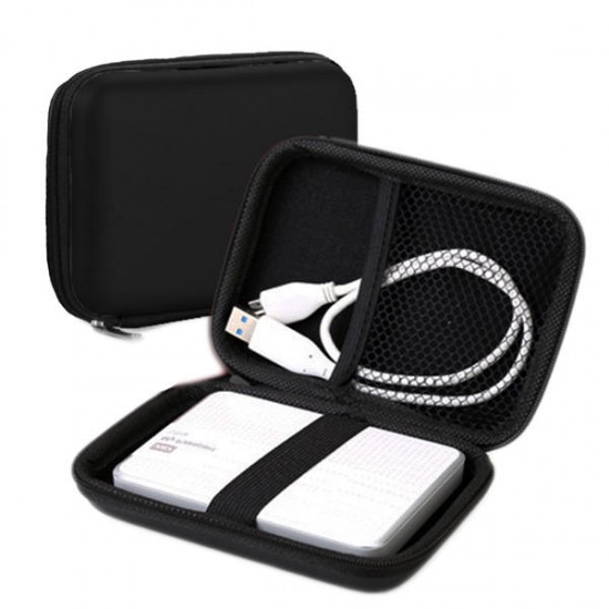 Black Portable Zipper 2.5 Inch Hard Disk Drive Case Bag Caddy Pouch Protection