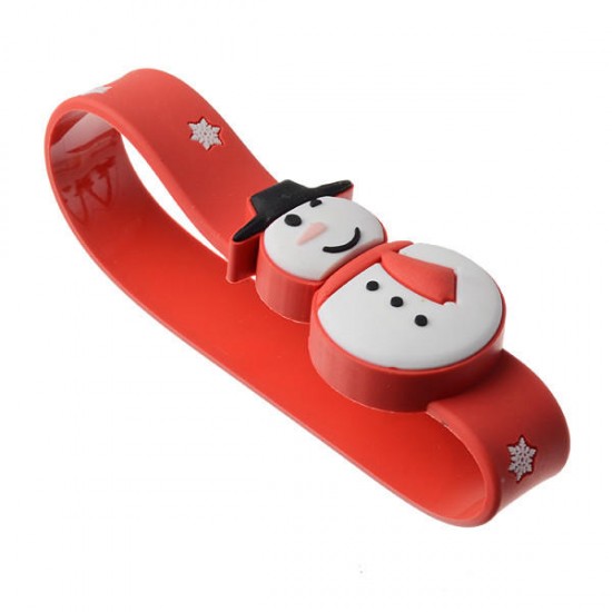 16G USB2.0 Christmas Snowman Wristband Shape USB Flash Drive