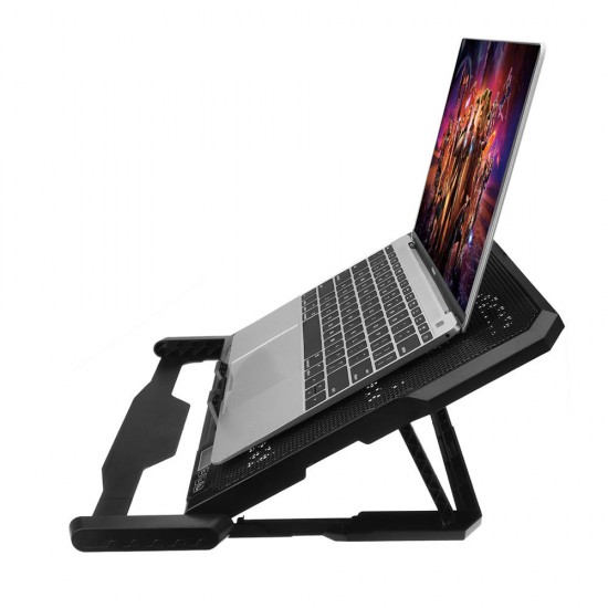 Adjustable Laptop Cooling Pad USB Cooler 6 Cooling Fans With Stand For 12-15.6 inch Laptop Use