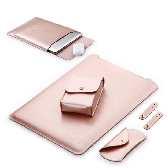 1 Set Waterproof Notebook Sleeve 15.6 inch PU Leather Laptop Bag Case Cover For Xiaomi Air Notebook