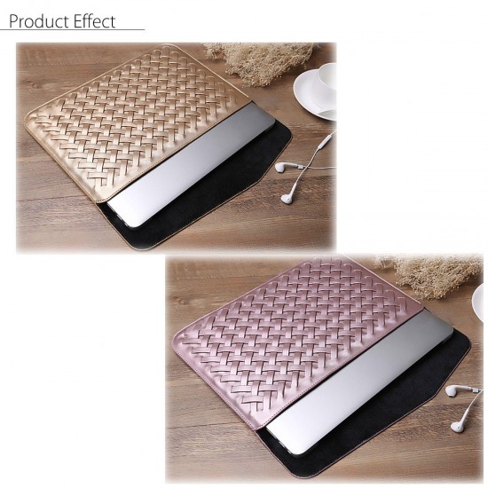 12 inch Weaving Laptop Bag PU Leather Case Cover Bag for Xiaomi Makbook Laptop