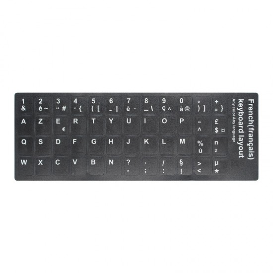 Standard Smooth Laptop Notebook Keyboard Stickers German Russian Spanish French Italian Arabic 6 Language