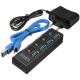 4 Ports USB 3.0 HUB On/Off Switch AC Adapter