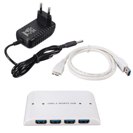 4 Ports USB 3.0 HUB With AC Power Adapter EU/UK/US Plug