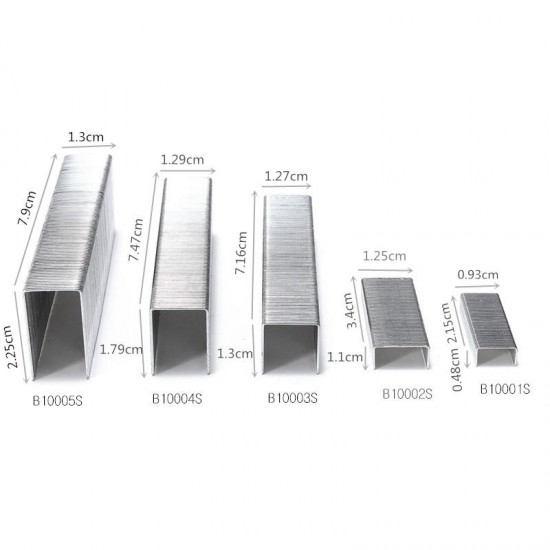 1000pcs UMI B10001S/ B10002S/B10003S/B10004S/B10005S Multi-size Metal Silver Office Staples