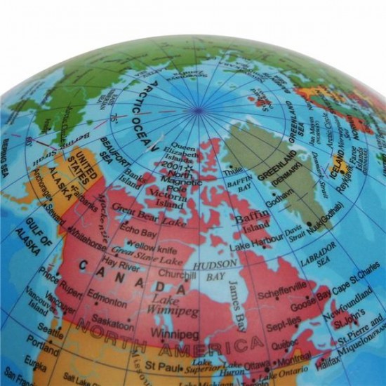 11cm Solar Powered Rotating World Map Globe Geography Atlas with LED Light Stand