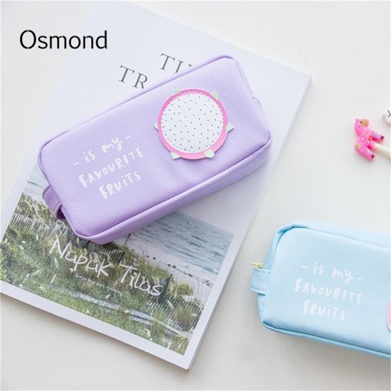 1Pcs Canvas Pencil Case Pen Holder Makeup Bag Stationery Pouch Bag Accessory Case For Students Gift