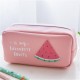 1Pcs Canvas Pencil Case Pen Holder Makeup Bag Stationery Pouch Bag Accessory Case For Students Gift