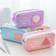 1Pcs Canvas Pencil Case Pen Holder Makeup Bag Stationery Pouch Bag Accessory Case For Students Gift