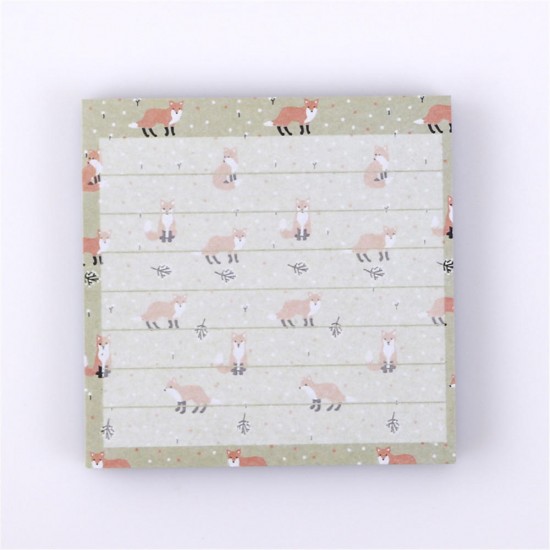 Flowers Animals Fox Notepad Self Adhesive Memo Pad Sticky Notes Sticker Label