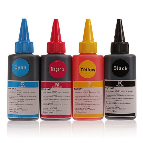 100ML Universal 4 Colors Refill Printer Ink For HP Canon Lexmark Epson Dell Brother Inkjet Printer