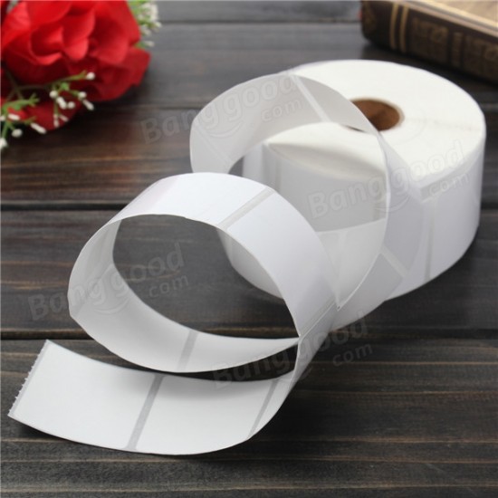 1100PCS 40mm x 40mm White Coated Paper Barcode Labels Adhesive Stickers