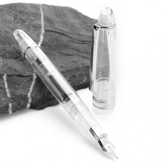 0.38mm/0.5mm Iridium Fine Nib Transparent Fountain Pen With Box Smooth Writting Office School Supply