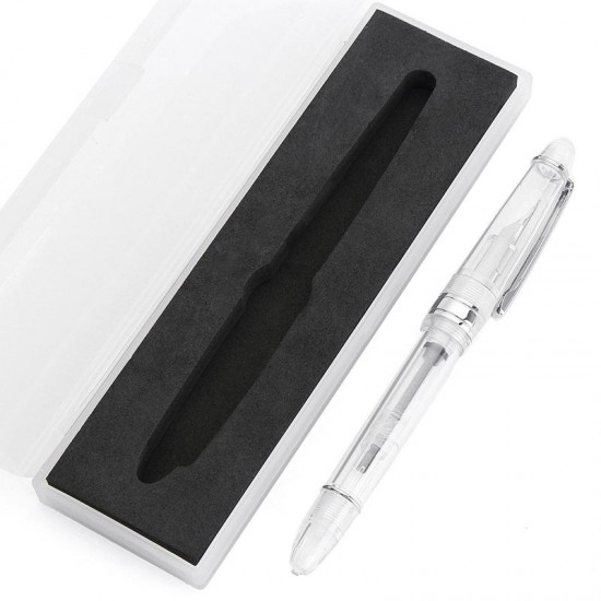 0.38mm/0.5mm Iridium Fine Nib Transparent Fountain Pen With Box Smooth Writting Office School Supply