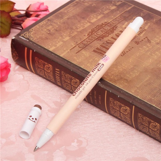 0.5mm Black Ink Erasable Gel Pen Roller Ball Pen Korean Cartoon Happy Smile