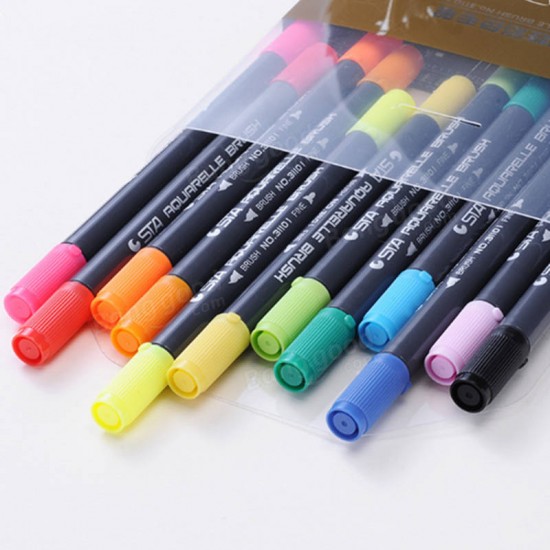 0.8 mm 12/24 Colors Pens Super fine Marker Pen Water Based Assorted Ink Arts Drawing For Children