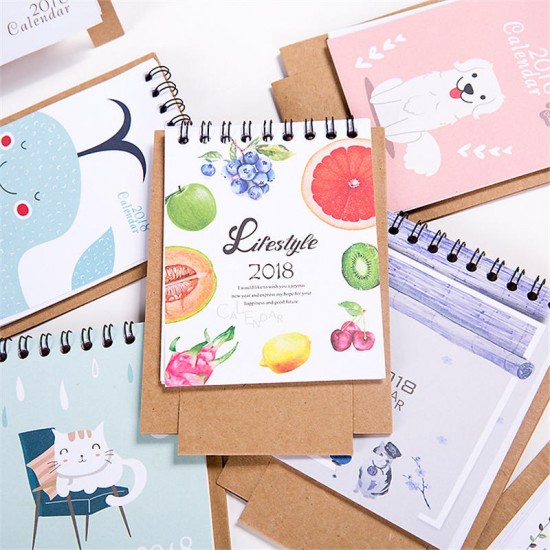 1 Pcs 2018 Mini Cartoon Calendar Lovely Creative Cute Table Calendar Desk Calendar Office School