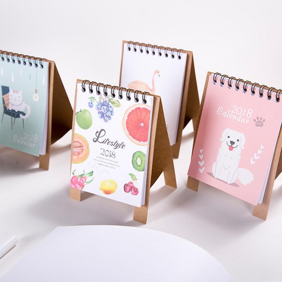 1 Pcs 2018 Mini Cartoon Calendar Lovely Creative Cute Table Calendar Desk Calendar Office School