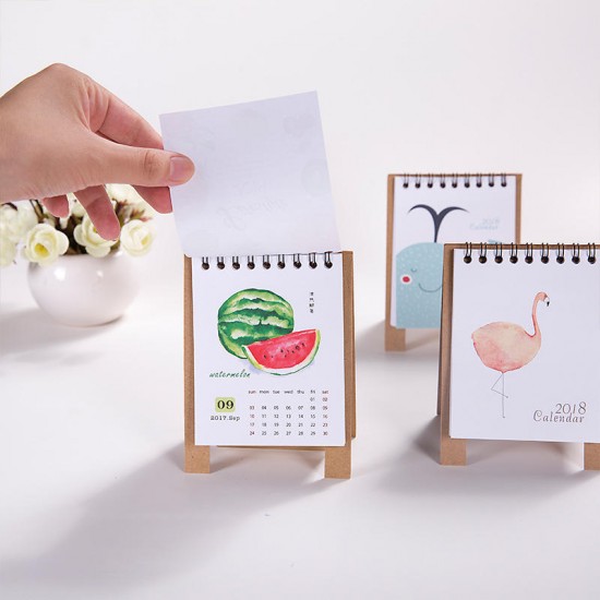 1 Pcs 2018 Mini Cartoon Calendar Lovely Creative Cute Table Calendar Desk Calendar Office School