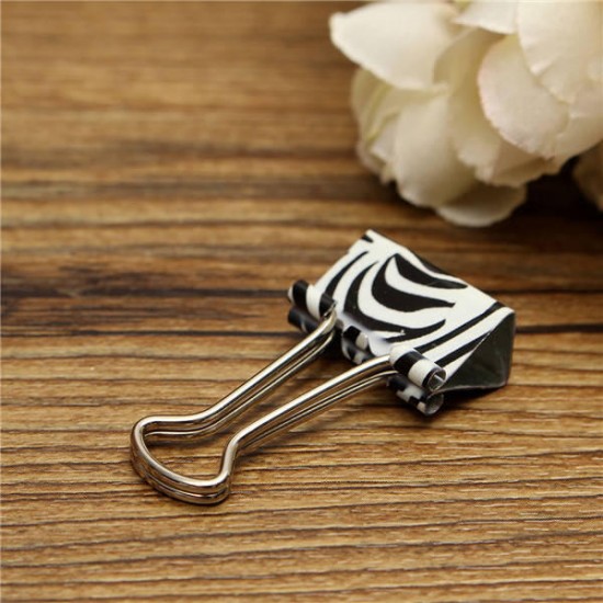 19mm Floral Foldback Binder Clips Metal Grip For Office Paper Documents