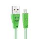 1.0M USB 2.0 to Micro USB Smile LED Charging Data Line for Tablet Cell Phone