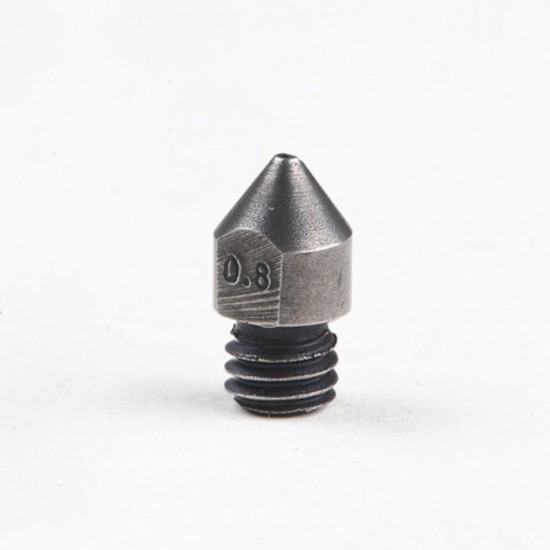 0.4mm/0.6mm/0.8mm 1.75mm Hardened Steel Nozzle for Creality CR-10/Ender3 Anet/Makerbot 3D Printer Part High Temperature Resistance