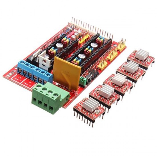 3D Printer Kit RAMPS 1.4 Control Board 5Pcs 4988 Driver With Heat Sink