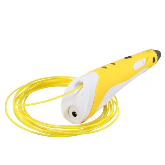 12V 3A 1.75 mm 0.7mm Nozzle Yellow/Red 3D Printing Pen + 3 Filaments For Children