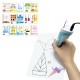 15PCS 3D Printing Pen Double-sided Papers + Transparent Template Copy Graffiti Board Suit for Kids