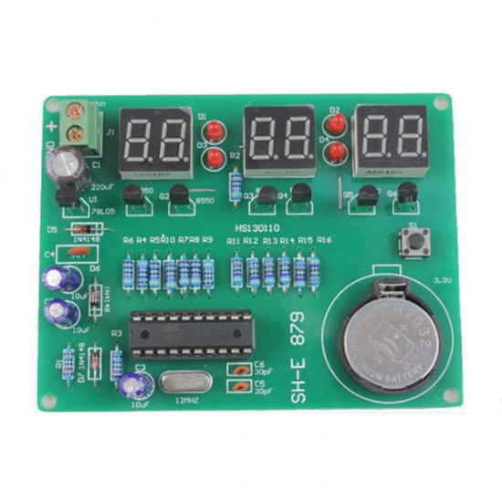 10Pcs DIY 6 Digital LED Electronic Clock Kit 9V-12V AT89C2051