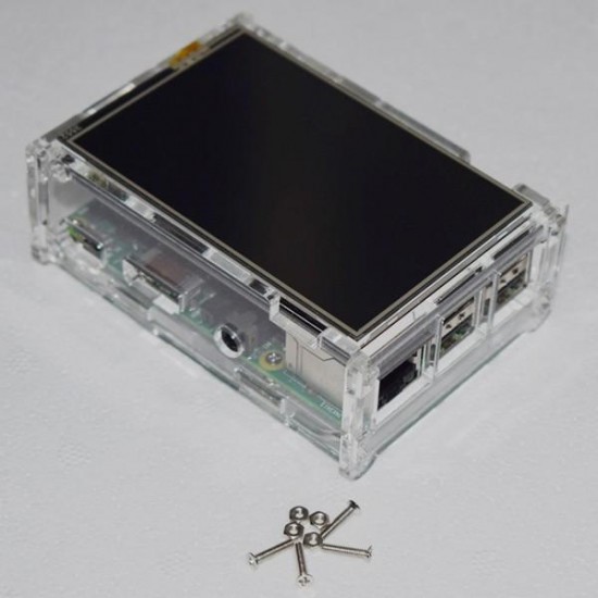 DIY Clear Acrylic Case Box Shell With Screw For 3.5 Inch TFT Screen And Raspberry Pi DIY Clear Acrylic Case Box Shell With Screw For 3.5 Inch TFT Screen And Raspberry Pi