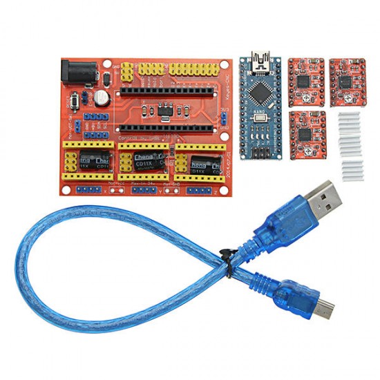 Geekcreit® CNC Shield V4+ With Nano 3.0 A4988 3 Axis Stepper Motor Driver Board For Arduino Geekcreit® CNC Shield V4+ With Nano 3.0 A4988 3 Axis Stepper Motor Driver Board For Arduino